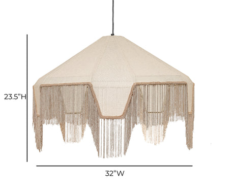 Buchanan Fabric Fringed Angled Pendant Light by TOV Furniture at Eve Furniture