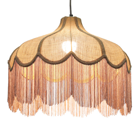 Buchanan Jute Fringed Scalloped Pendant Light by TOV Furniture at Eve Furniture