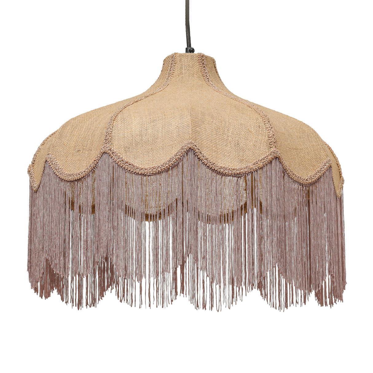 Buchanan Jute Fringed Scalloped Pendant Light by TOV Furniture at Eve Furniture