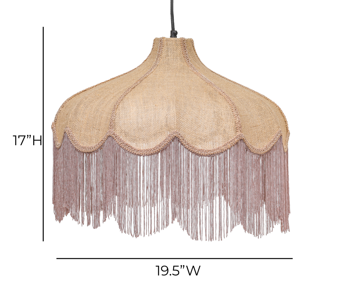 Buchanan Jute Fringed Scalloped Pendant Light by TOV Furniture at Eve Furniture