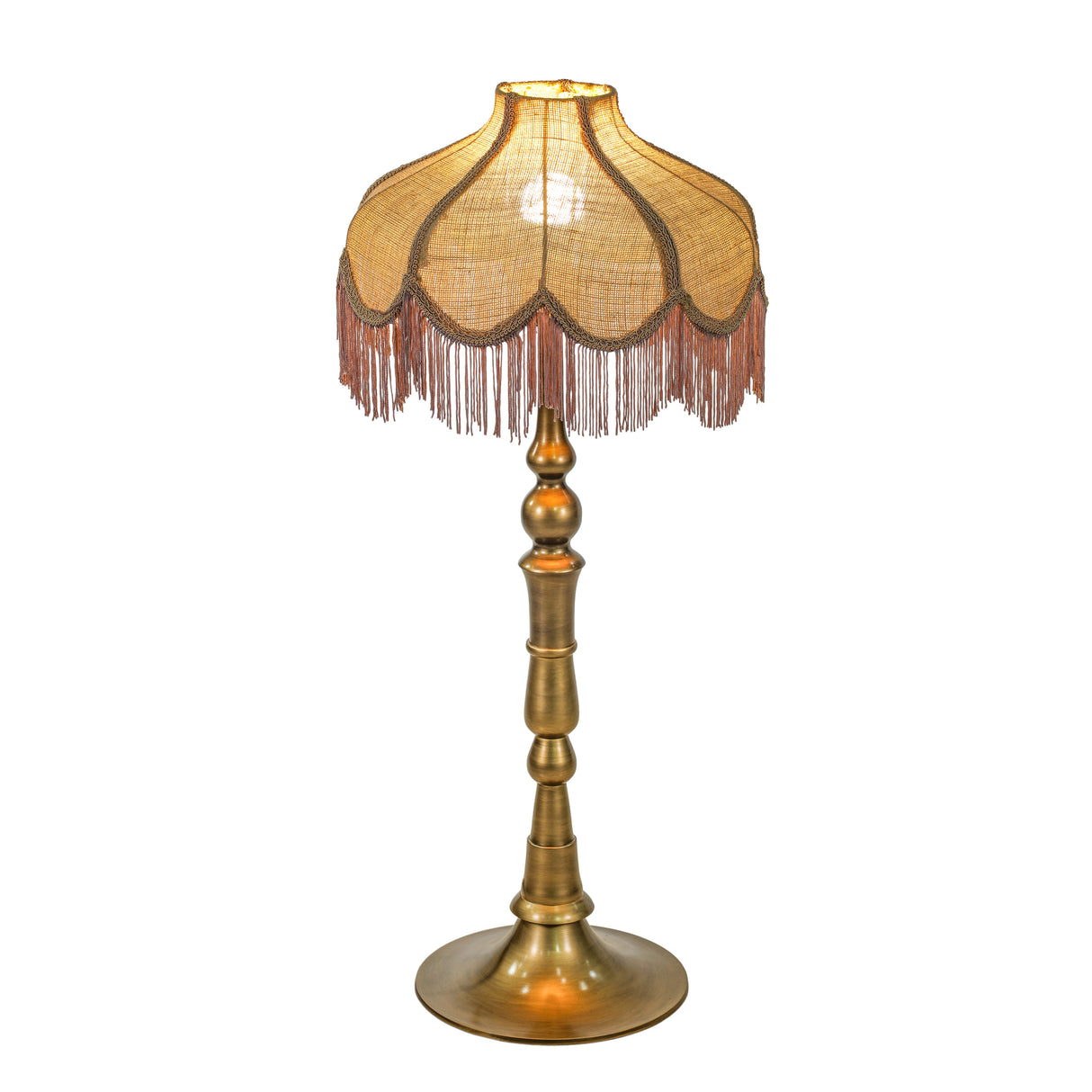 Buchanan Jute Fringed Scalloped Table Lamp by TOV Furniture at Eve Furniture