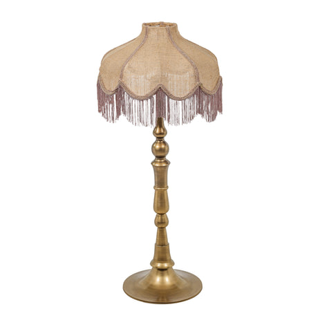 Buchanan Jute Fringed Scalloped Table Lamp by TOV Furniture at Eve Furniture