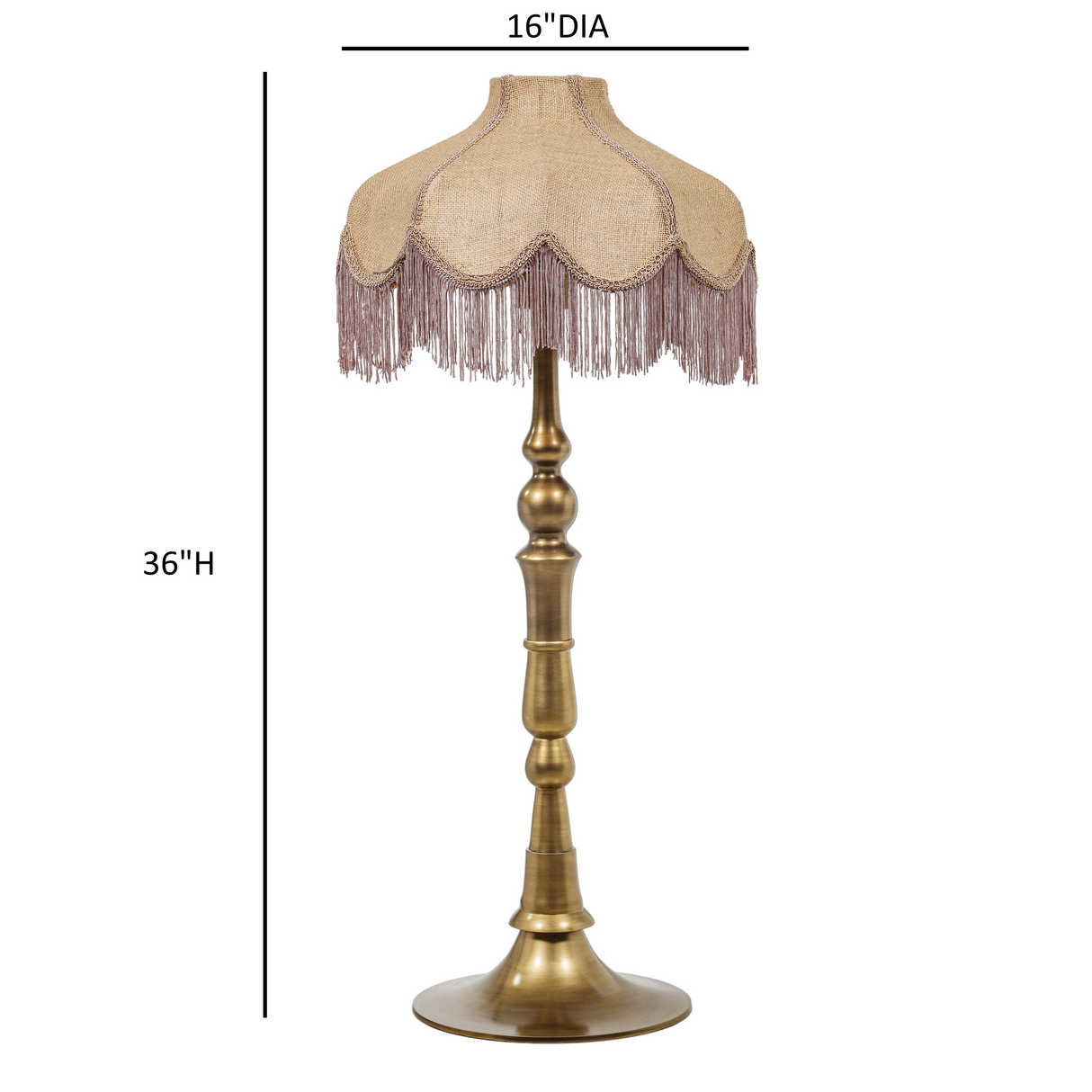 Buchanan Jute Fringed Scalloped Table Lamp by TOV Furniture at Eve Furniture