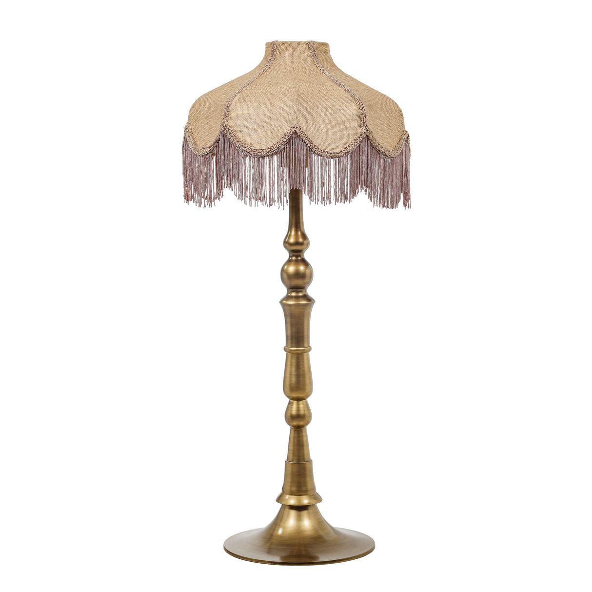 Buchanan Jute Fringed Scalloped Table Lamp by TOV Furniture at Eve Furniture