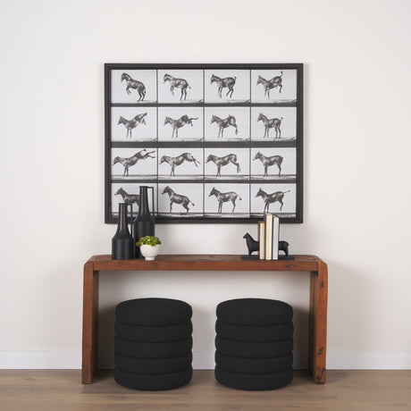 Bucking and Kicking by Eadweard Muybridge Hand Embellished Framed Art Print Matted under Glass by Mercana at Eve Furniture