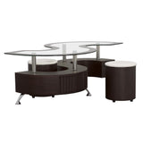 Buckley Cappuccino 3-Piece Coffee Table/Stools Set by Coaster at Eve Furniture
