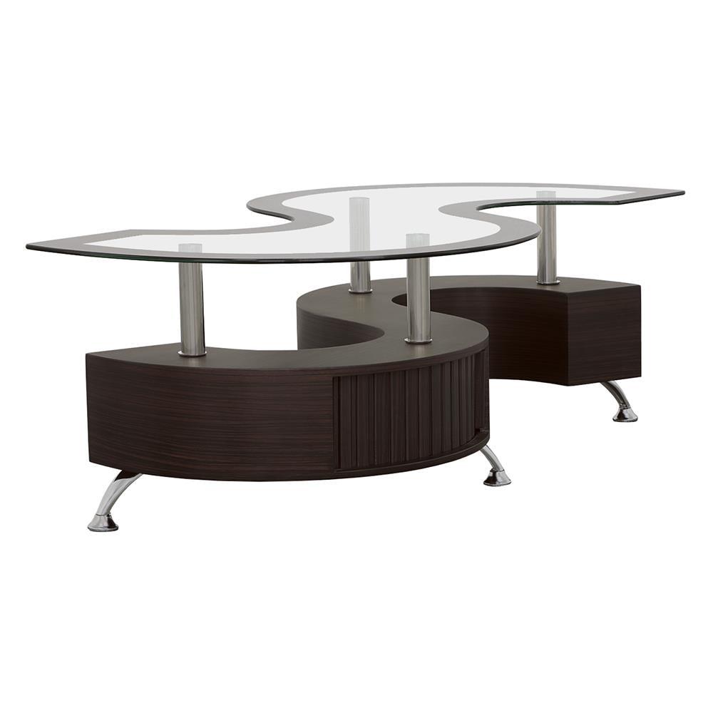 Buckley Cappuccino 3-Piece Coffee Table/Stools Set by Coaster at Eve Furniture
