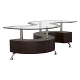 Buckley Cappuccino 3-Piece Coffee Table/Stools Set by Coaster at Eve Furniture