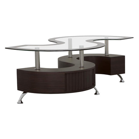 Buckley Cappuccino 3-Piece Coffee Table/Stools Set by Coaster at Eve Furniture
