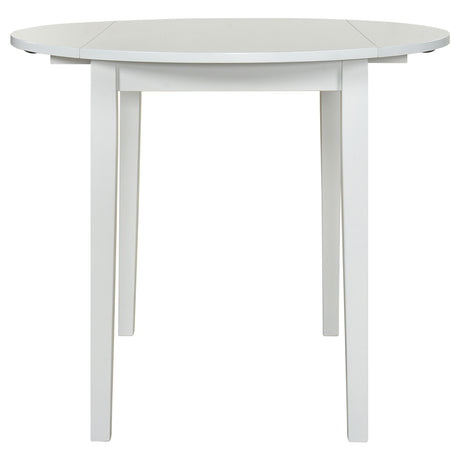 Bucknell White 3-Piece Round Drop Leaf Dining Room Set by Coaster at Eve Furniture