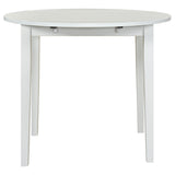 Bucknell White 3-Piece Round Drop Leaf Dining Room Set by Coaster at Eve Furniture