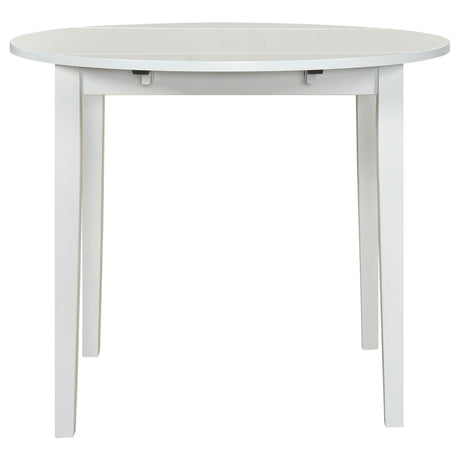Bucknell White 3-Piece Round Drop Leaf Dining Room Set by Coaster at Eve Furniture