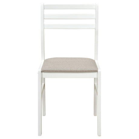 Bucknell White 3-Piece Round Drop Leaf Dining Room Set by Coaster at Eve Furniture
