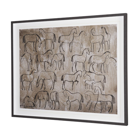 Buckskin by Mercana Studio Hand-Embellished Textured Framed Artwork Matted Under Glass by Mercana at Eve Furniture