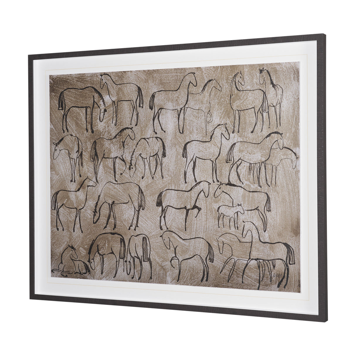 Buckskin by Mercana Studio Hand-Embellished Textured Framed Artwork Matted Under Glass by Mercana at Eve Furniture