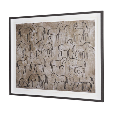 Buckskin by Mercana Studio Hand-Embellished Textured Framed Artwork Matted Under Glass by Mercana at Eve Furniture