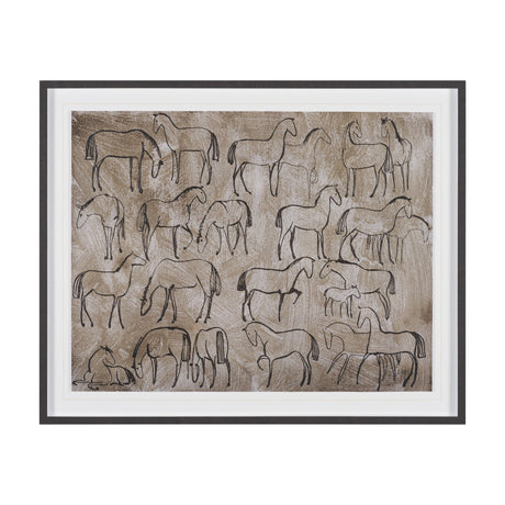 Buckskin by Mercana Studio Hand-Embellished Textured Framed Artwork Matted Under Glass by Mercana at Eve Furniture