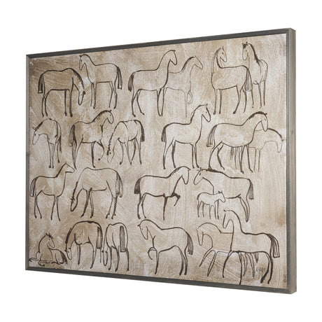 Buckskin by Mercana Studio Hand-Embellished Textured Framed Canvas Artwork by Mercana at Eve Furniture