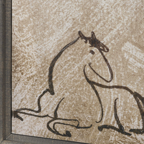 Buckskin by Mercana Studio Hand-Embellished Textured Framed Canvas Artwork by Mercana at Eve Furniture