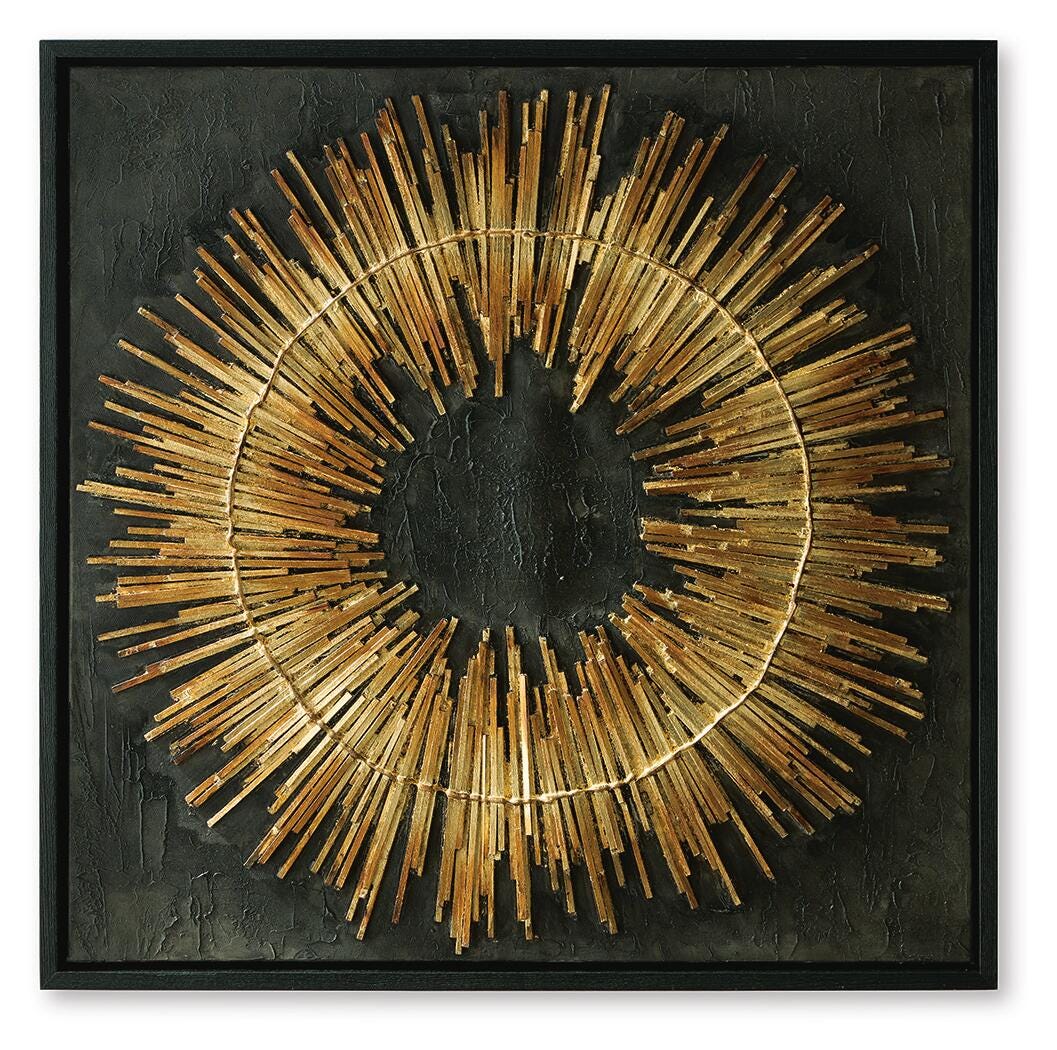 Buddins Black/Gold Finish Wall Art by Ashley at Eve Furniture