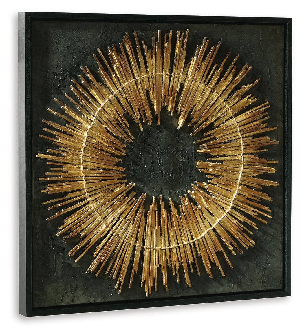 Buddins Black/Gold Finish Wall Art by Ashley at Eve Furniture