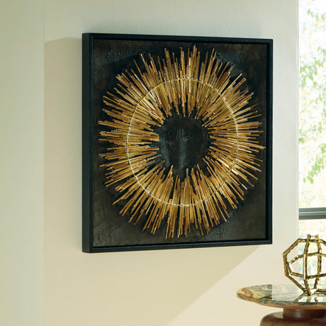 Buddins Black/Gold Finish Wall Art by Ashley at Eve Furniture