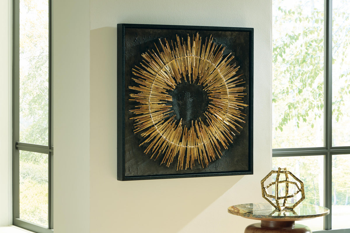 Buddins Black/Gold Finish Wall Art by Ashley at Eve Furniture