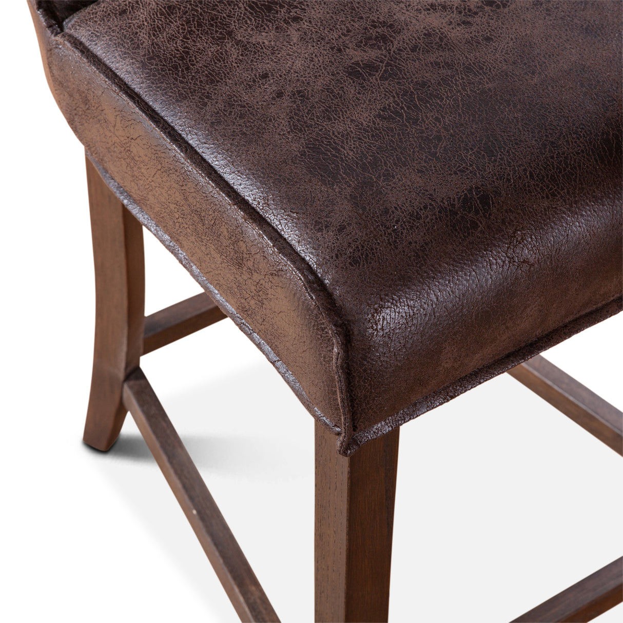 Buddy 20" Counter Chair in Dark Brown Leather with Matte Brown Legs by Home Trends & Design at Eve Furniture