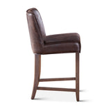 Buddy 20" Counter Chair in Dark Brown Leather with Matte Brown Legs by Home Trends & Design at Eve Furniture