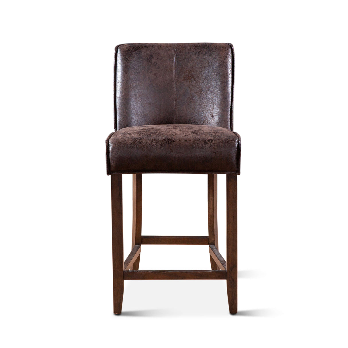 Buddy 20" Counter Chair in Dark Brown Leather with Matte Brown Legs by Home Trends & Design at Eve Furniture