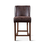 Buddy 20" Counter Chair in Dark Brown Leather with Matte Brown Legs by Home Trends & Design at Eve Furniture