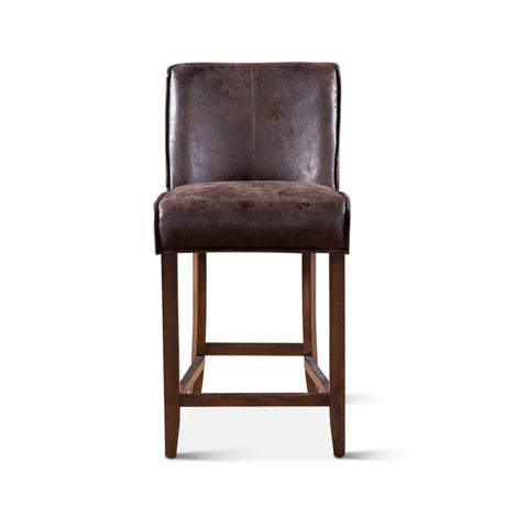 Buddy 20" Counter Chair in Dark Brown Leather with Matte Brown Legs by Home Trends & Design at Eve Furniture