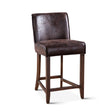 Buddy 20" Counter Chair in Dark Brown Leather with Matte Brown Legs by Home Trends & Design at Eve Furniture