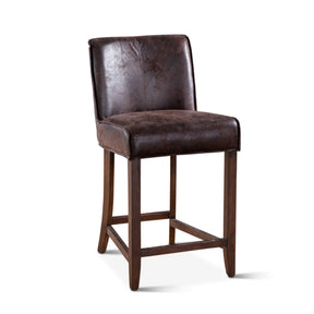 Buddy 20" Counter Chair in Dark Brown Leather with Matte Brown Legs by Home Trends & Design at Eve Furniture
