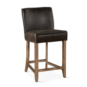 Buddy 20" Counter Chair in Dark Brown Leather with Natural Legs by Home Trends & Design at Eve Furniture