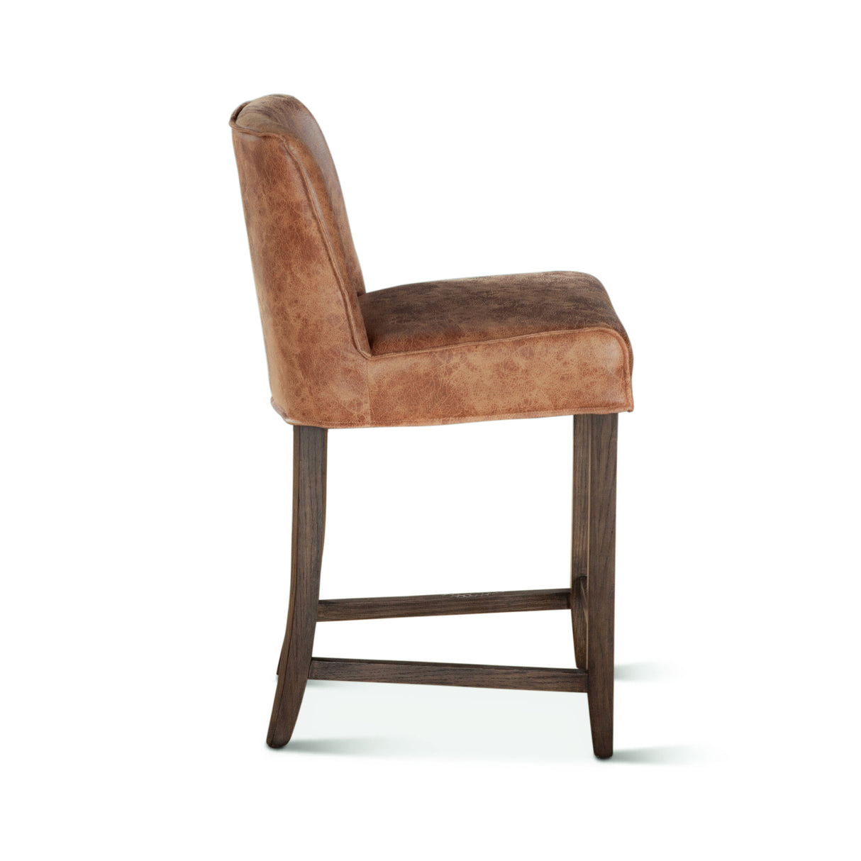 Buddy 20" Counter Chair in Tan Leather with Matte Brown Legs by Home Trends & Design at Eve Furniture