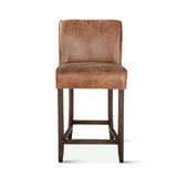 Buddy 20" Counter Chair in Tan Leather with Matte Brown Legs by Home Trends & Design at Eve Furniture