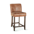 Buddy 20" Counter Chair in Tan Leather with Matte Brown Legs by Home Trends & Design at Eve Furniture