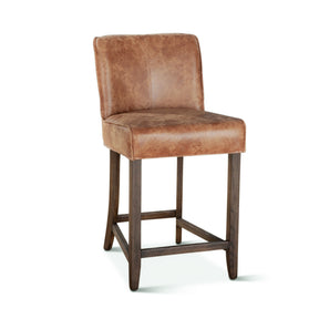 Buddy 20" Counter Chair in Tan Leather with Matte Brown Legs by Home Trends & Design at Eve Furniture