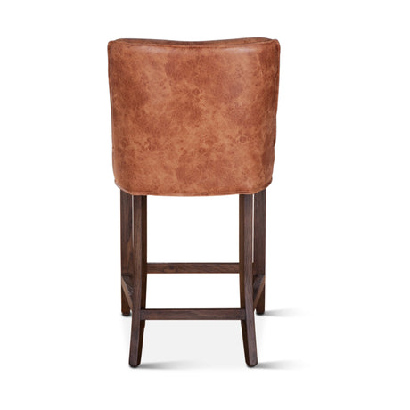 Buddy 20" Counter Chair in Tan Leather with Matte Brown Legs by Home Trends & Design at Eve Furniture