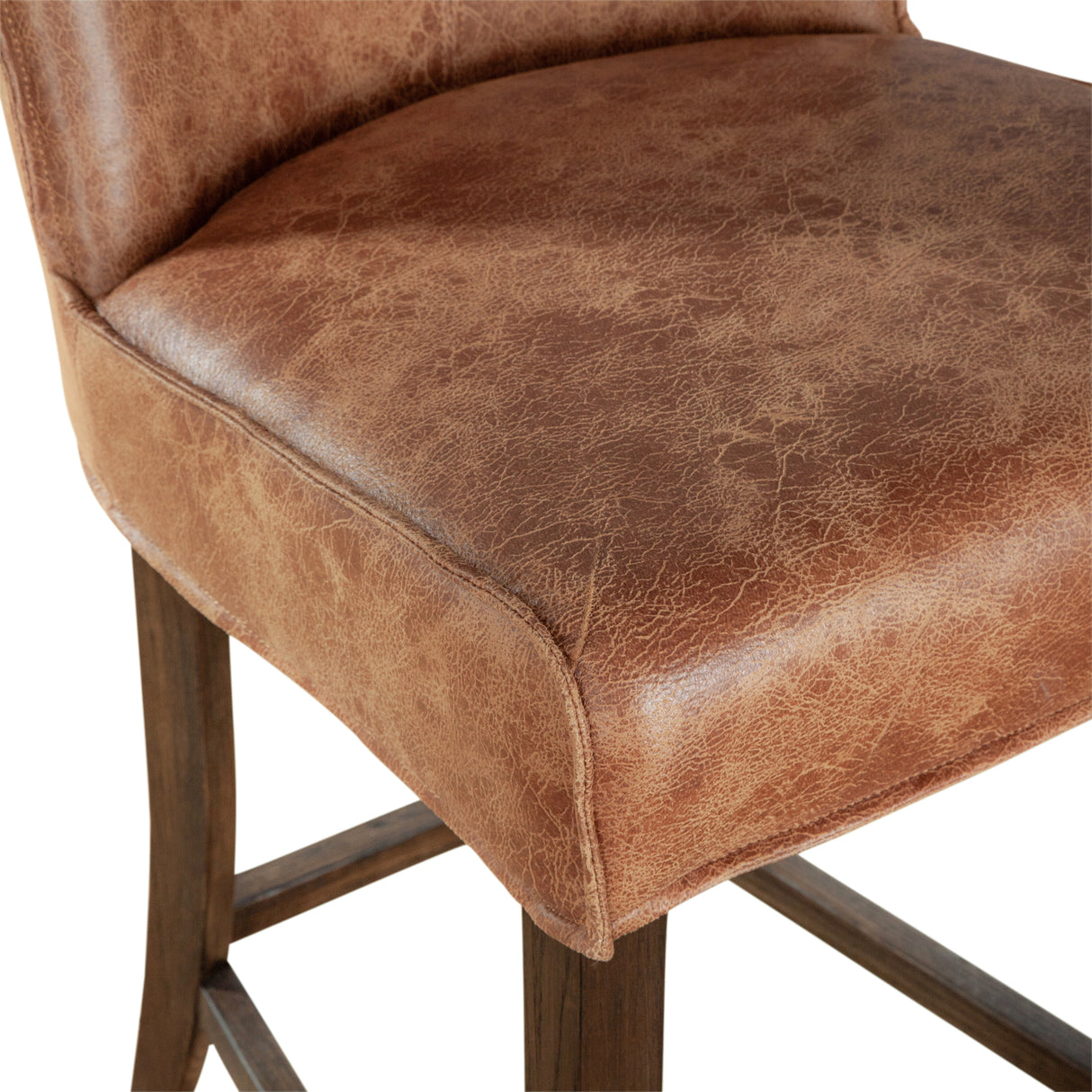Buddy 20" Counter Chair in Tan Leather with Matte Brown Legs by Home Trends & Design at Eve Furniture