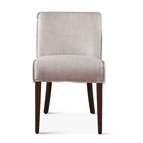Buddy 20" Dining Chair in Beige Linen with Dark Legs, Set of 2 by Home Trends & Design at Eve Furniture