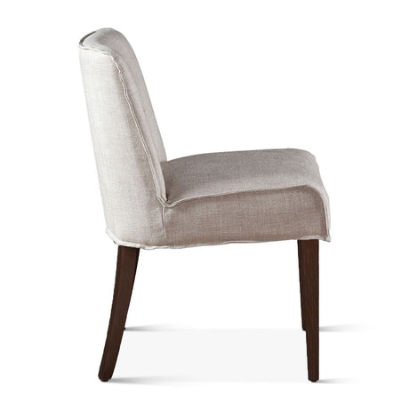 Buddy 20" Dining Chair in Beige Linen with Dark Legs, Set of 2 by Home Trends & Design at Eve Furniture