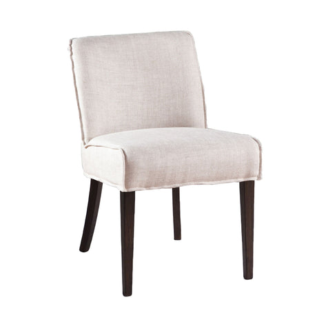 Buddy 20" Dining Chair in Beige Linen with Dark Legs, Set of 2 by Home Trends & Design at Eve Furniture