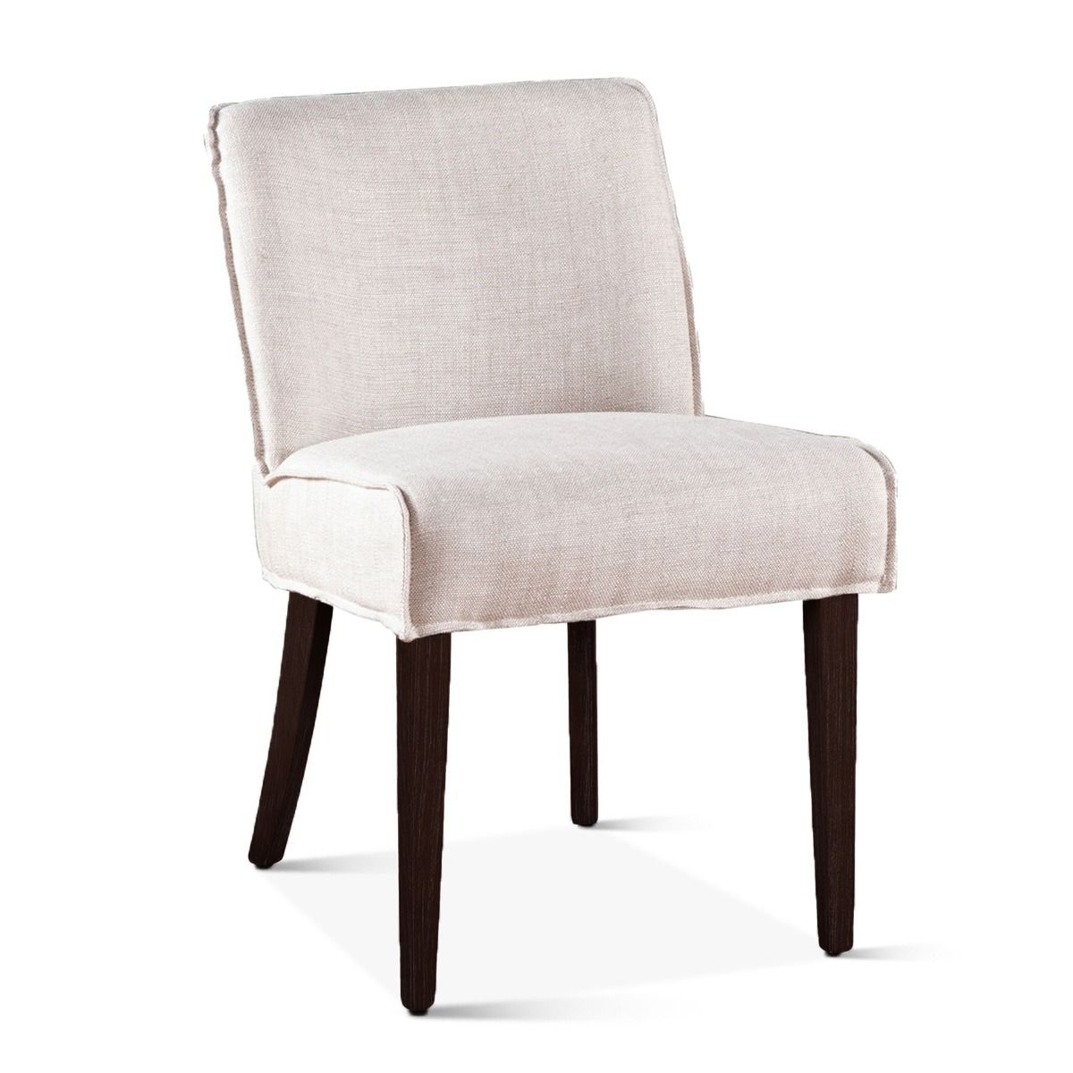Buddy 20" Dining Chair in Beige Linen with Dark Legs, Set of 2 by Home Trends & Design at Eve Furniture