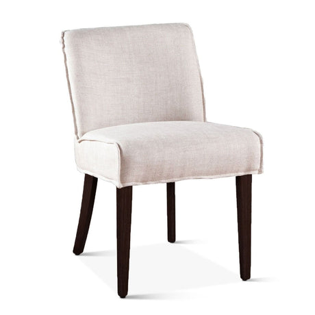Buddy 20" Dining Chair in Beige Linen with Dark Legs, Set of 2 by Home Trends & Design at Eve Furniture