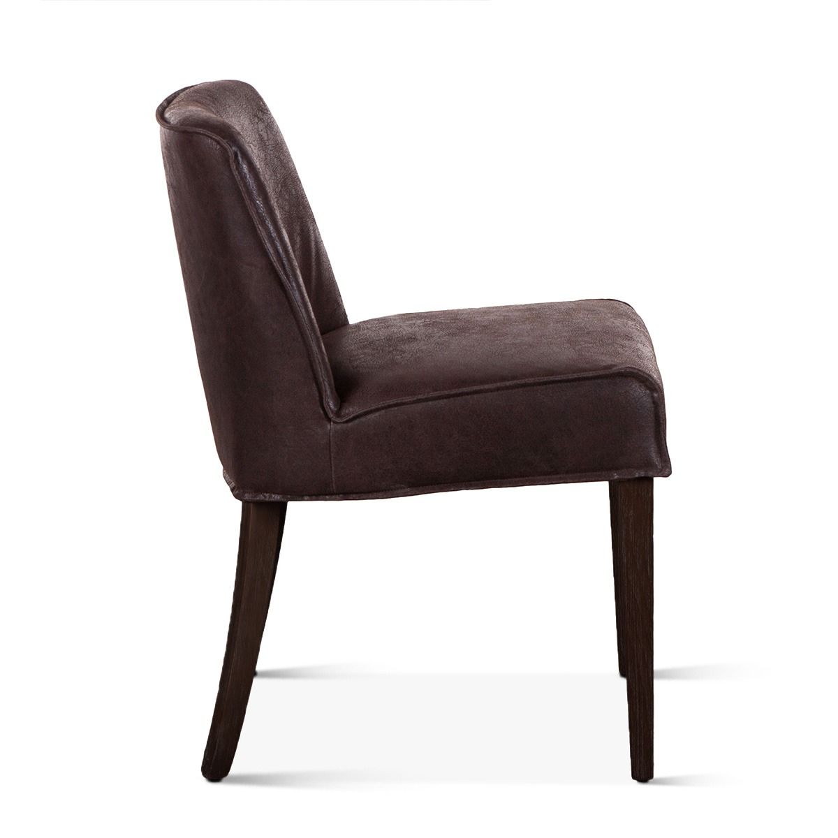 Buddy 20" Dining Chair in Dark Brown Leather with Matte Brown Legs, Set of 2 by Home Trends & Design at Eve Furniture