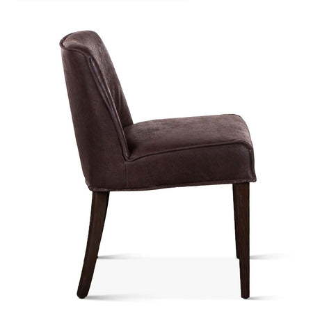 Buddy 20" Dining Chair in Dark Brown Leather with Matte Brown Legs, Set of 2 by Home Trends & Design at Eve Furniture