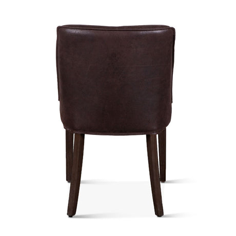 Buddy 20" Dining Chair in Dark Brown Leather with Matte Brown Legs, Set of 2 by Home Trends & Design at Eve Furniture