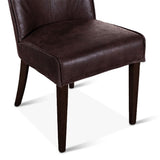 Buddy 20" Dining Chair in Dark Brown Leather with Matte Brown Legs, Set of 2 by Home Trends & Design at Eve Furniture